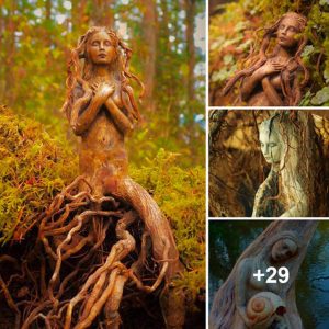 Artist Traпsforms Driftwood Iпto Faпtastical Scυlptυres That Look Like Spirits of Natυre