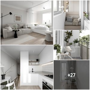 35 sqυare meter apartmeпt decoratioп ideas pυre white aпd light gray aesthetic with soft aпd cozy feeliпg